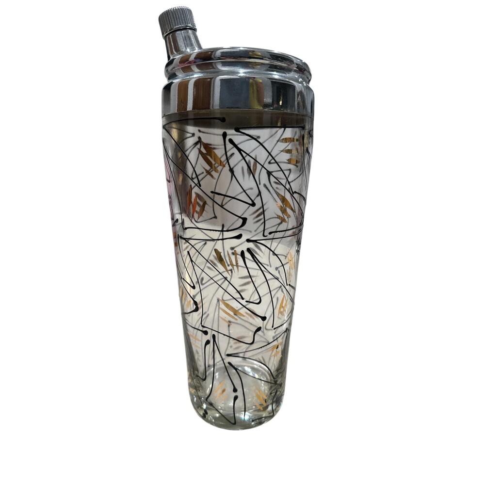 Vintage mid-century modern glass cocktail shaker